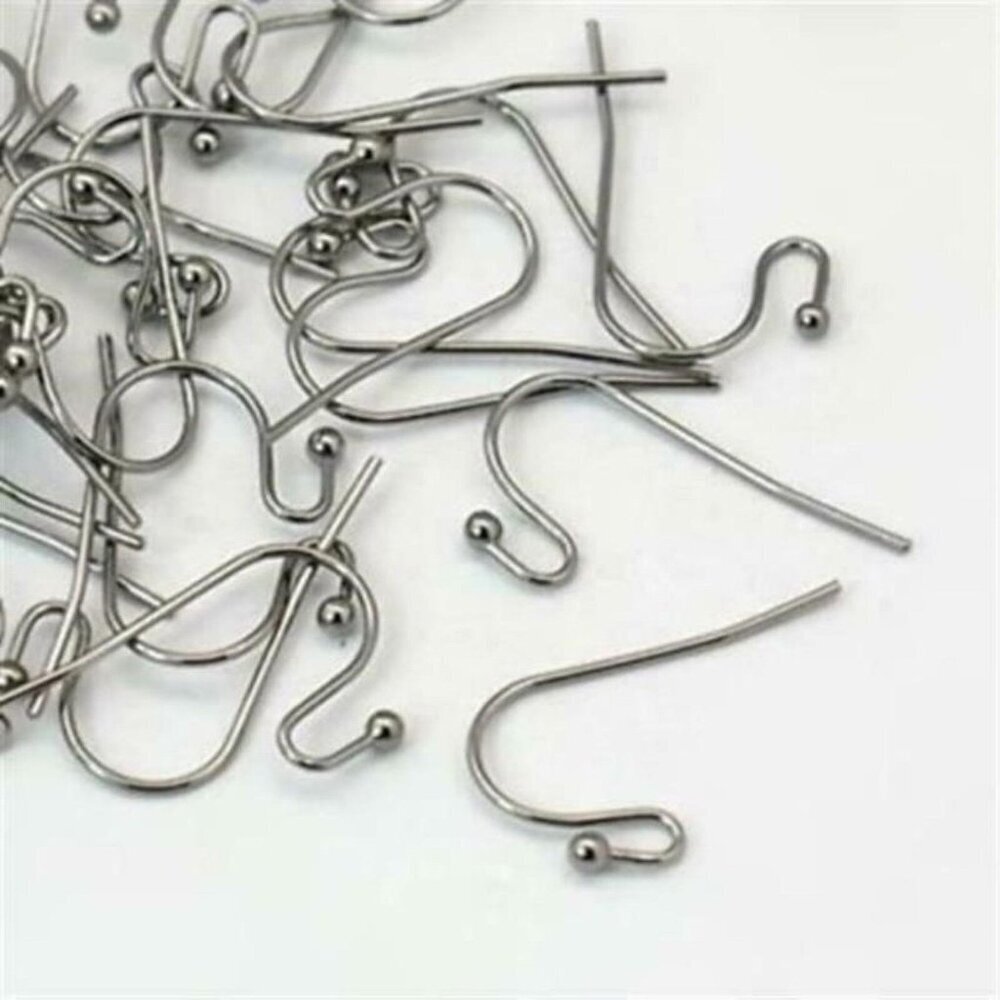 Gunmetal Black Plated Minimalist Open Loop Earring Hooks Findings 10 pcs